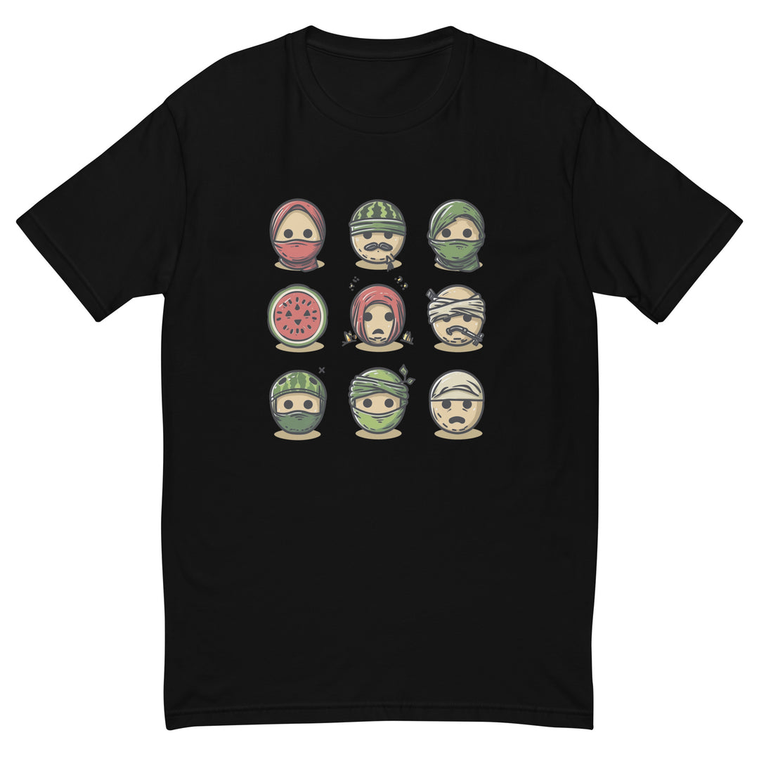Palestine Emoji - Short Sleeve T-shirt, Mens Fitted T Shirt Black