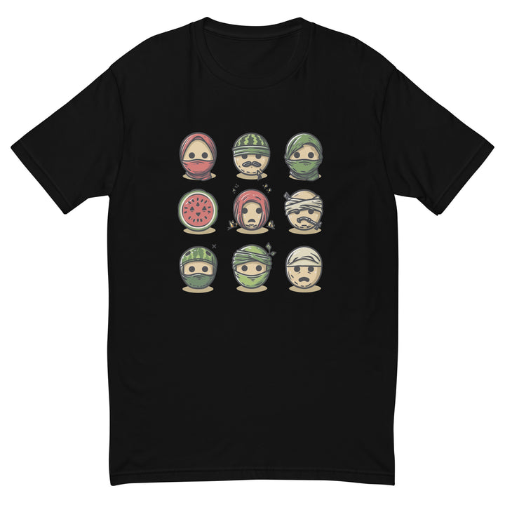 Palestine Emoji - Short Sleeve T-shirt, Mens Fitted T Shirt Black
