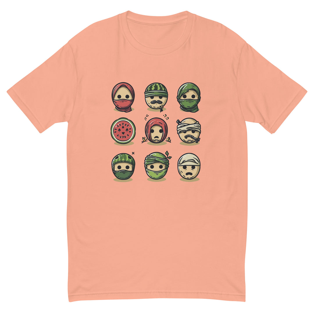 Palestine Emoji - Short Sleeve T-shirt, Mens Fitted T Shirt Desert Pink