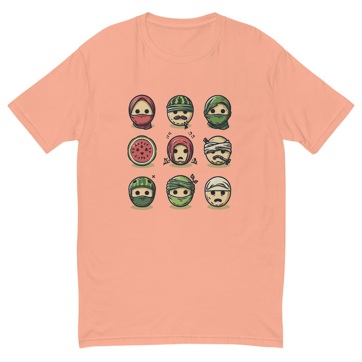 Palestine Emoji - Short Sleeve T-shirt, Mens Fitted T Shirt Desert Pink