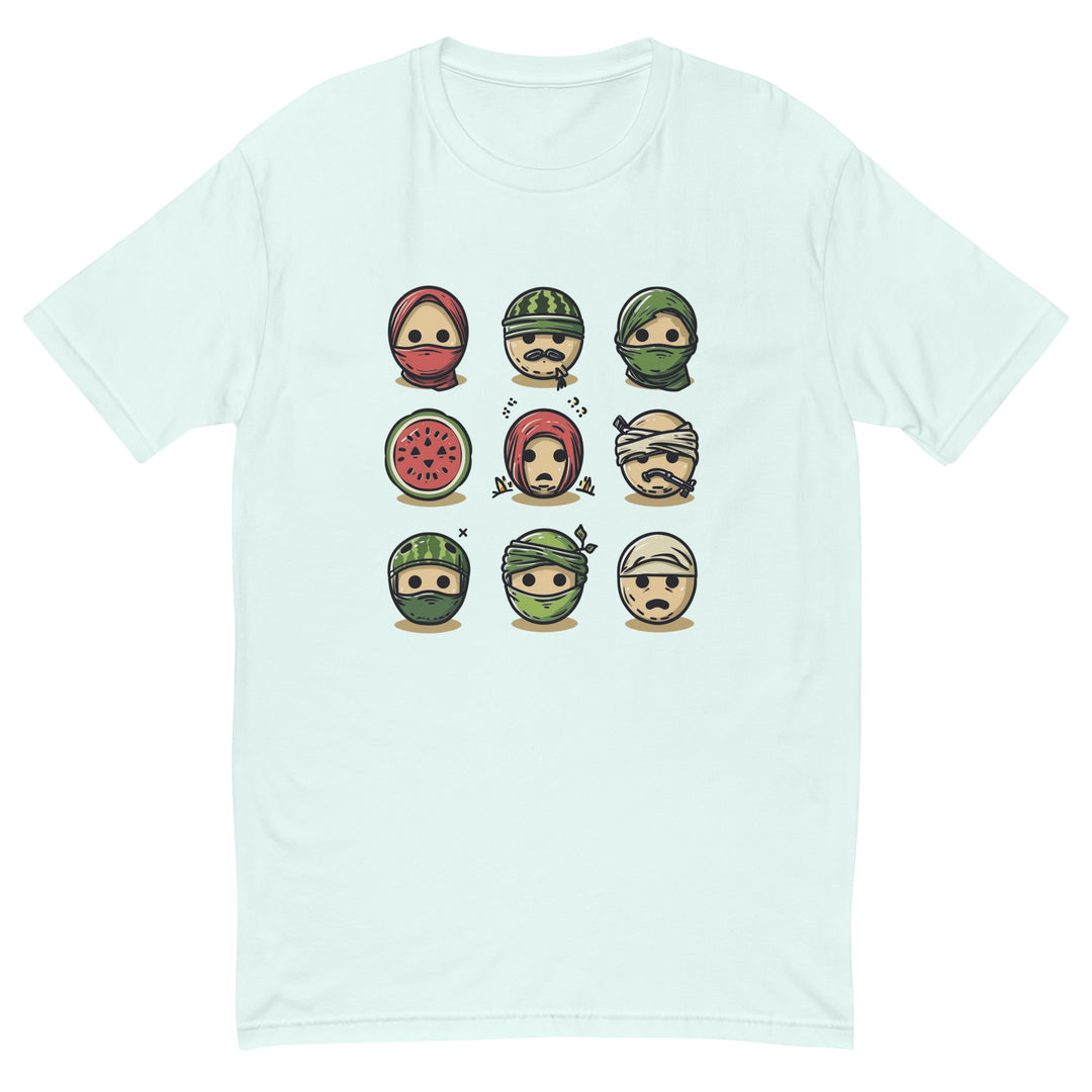 Palestine Emoji - Short Sleeve T-shirt, Mens Fitted T Shirt Light Blue