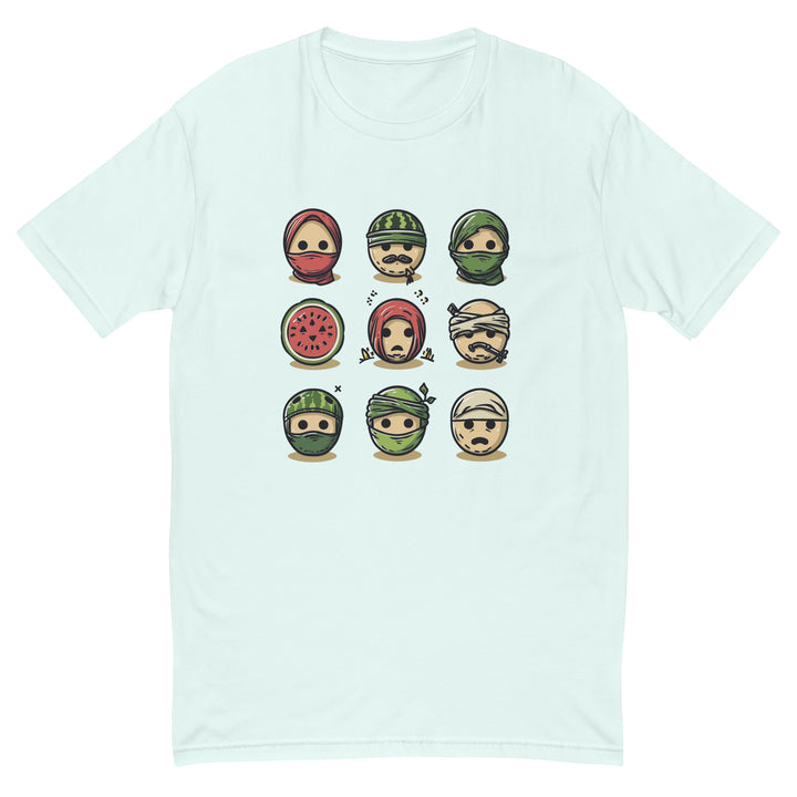 Palestine Emoji - Short Sleeve T-shirt, Mens Fitted T Shirt Light Blue