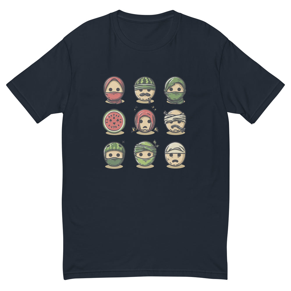 Palestine Emoji - Short Sleeve T-shirt, Mens Fitted T Shirt Midnight Navy