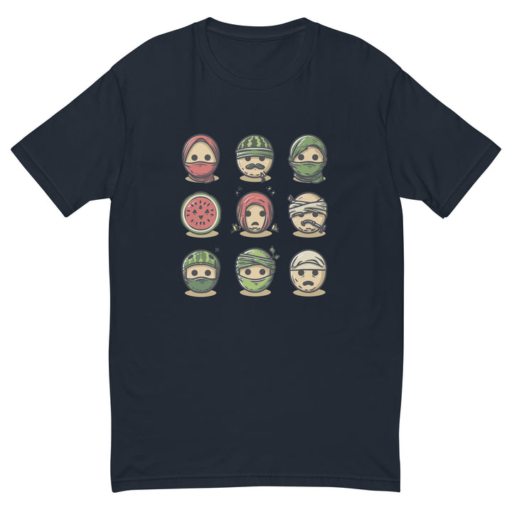 Palestine Emoji - Short Sleeve T-shirt, Mens Fitted T Shirt Midnight Navy