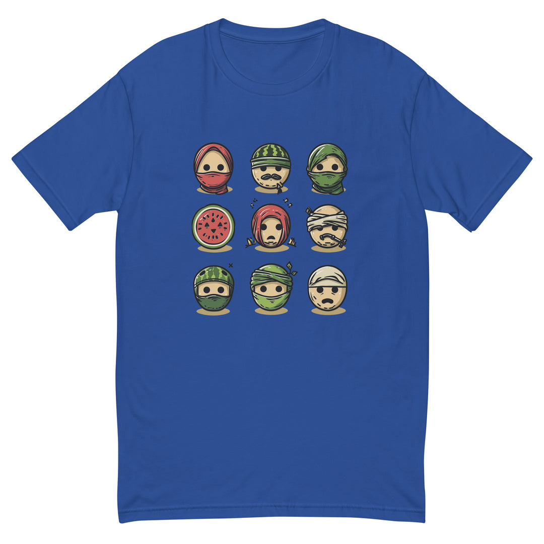 Palestine Emoji - Short Sleeve T-shirt, Mens Fitted T Shirt Royal Blue