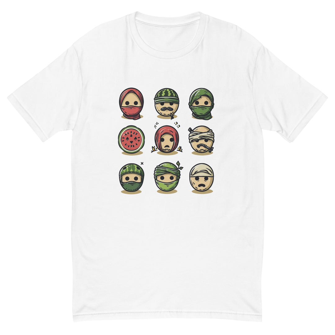 Palestine Emoji - Short Sleeve T-shirt, Mens Fitted T Shirt White
