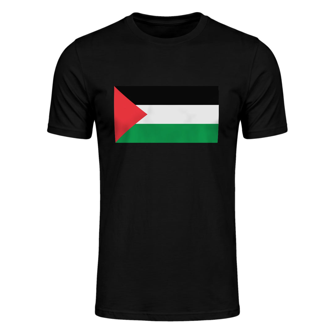Palestine Flag - Short Sleeve T-shirt, Mens Fitted T Shirt Black
