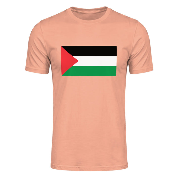 Palestine Flag - Short Sleeve T-shirt, Mens Fitted T Shirt Desert Pink
