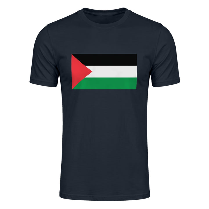 Palestine Flag - Short Sleeve T-shirt, Mens Fitted T Shirt Midnight Navy