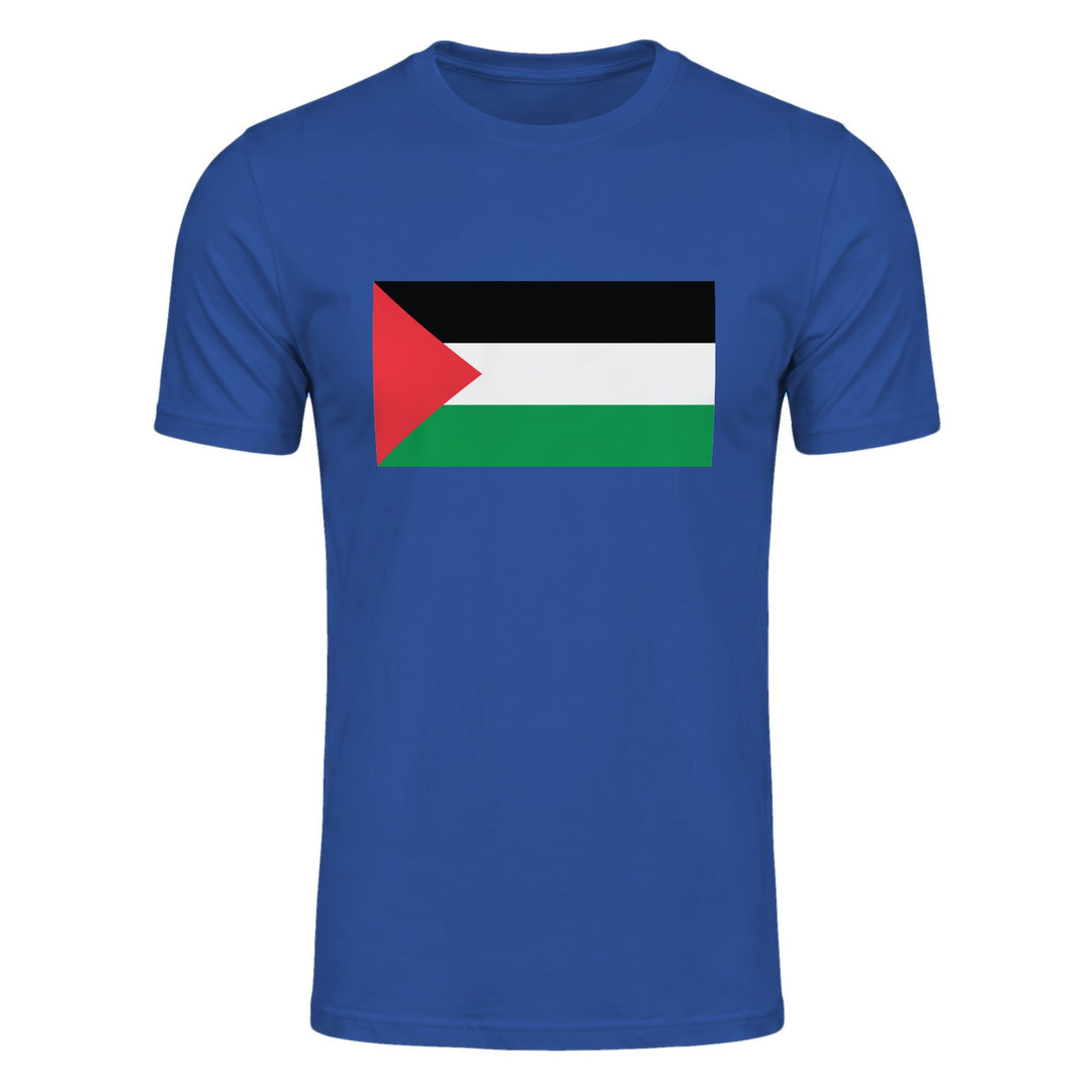 Palestine Flag - Short Sleeve T-shirt, Mens Fitted T Shirt Royal Blue