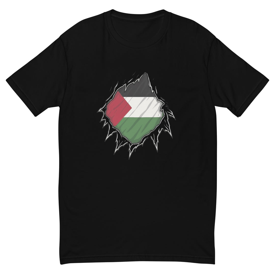 Palestine Hero - Short Sleeve T-Shirt, Mens Fitted T Shirt Black