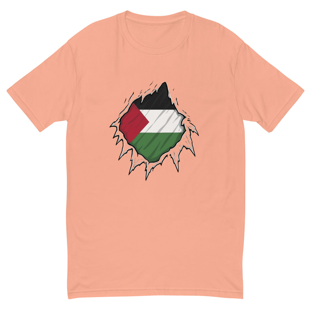 Palestine Hero - Short Sleeve T-Shirt, Mens Fitted T Shirt Desert Pink