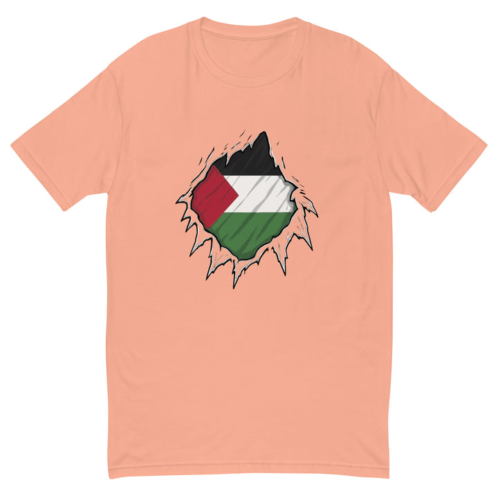 Palestine Hero - Short Sleeve T-Shirt, Mens Fitted T Shirt Desert Pink