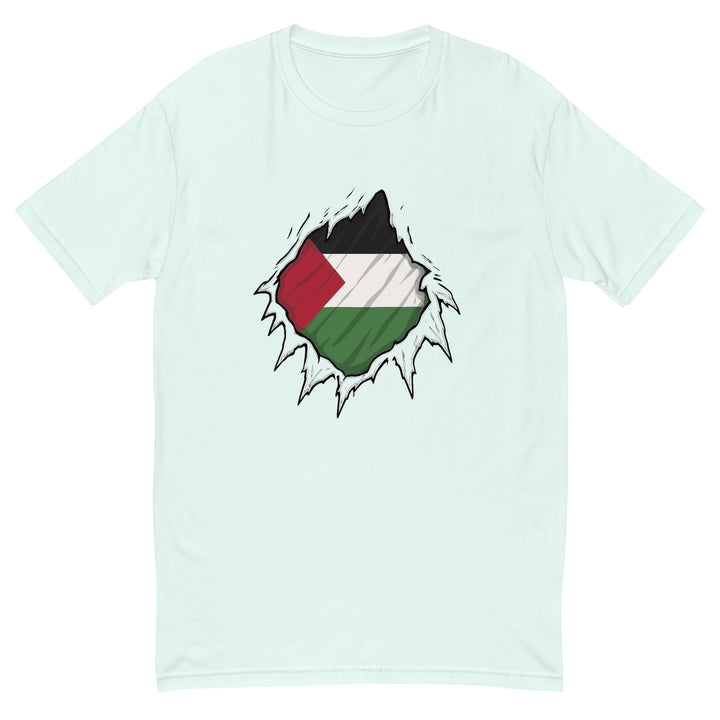 Palestine Hero - Short Sleeve T-Shirt, Mens Fitted T Shirt Light Blue