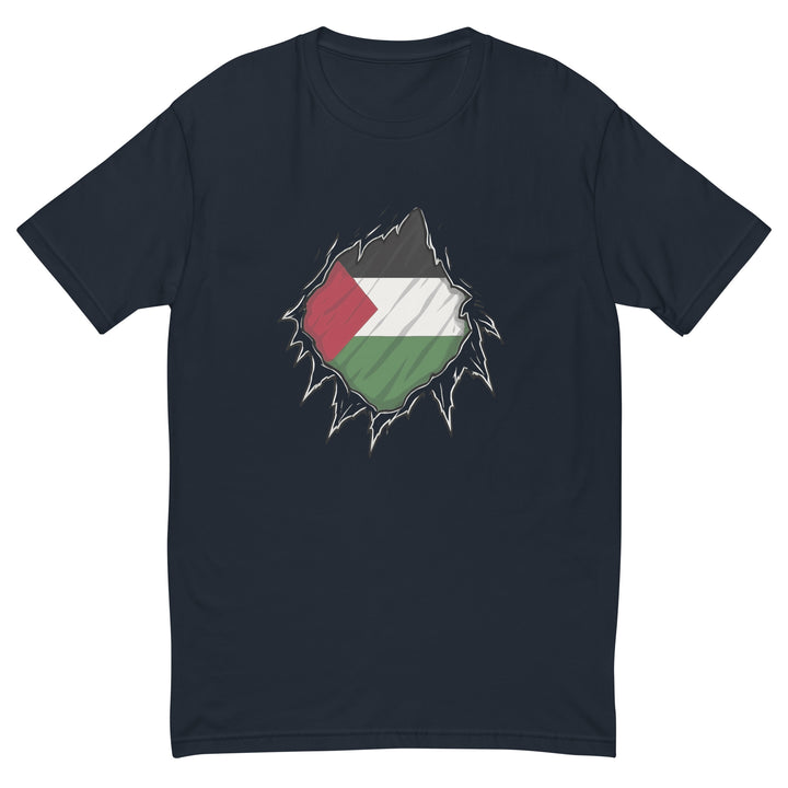 Palestine Hero - Short Sleeve T-Shirt, Mens Fitted T Shirt Midnight Navy