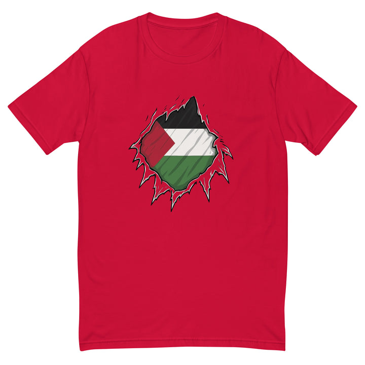 Palestine Hero - Short Sleeve T-Shirt, Mens Fitted T Shirt Red