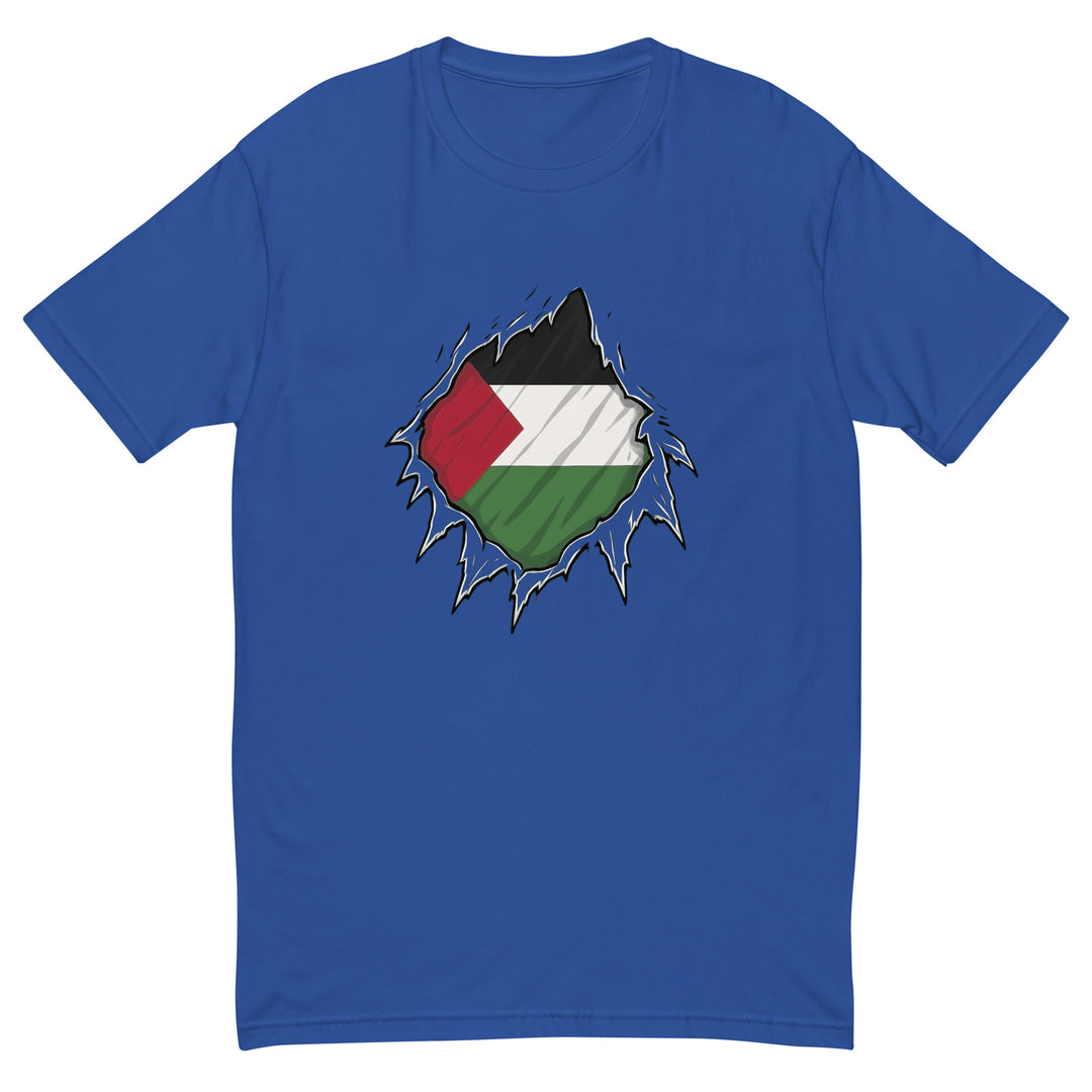Palestine Hero - Short Sleeve T-Shirt, Mens Fitted T Shirt Royal Blue