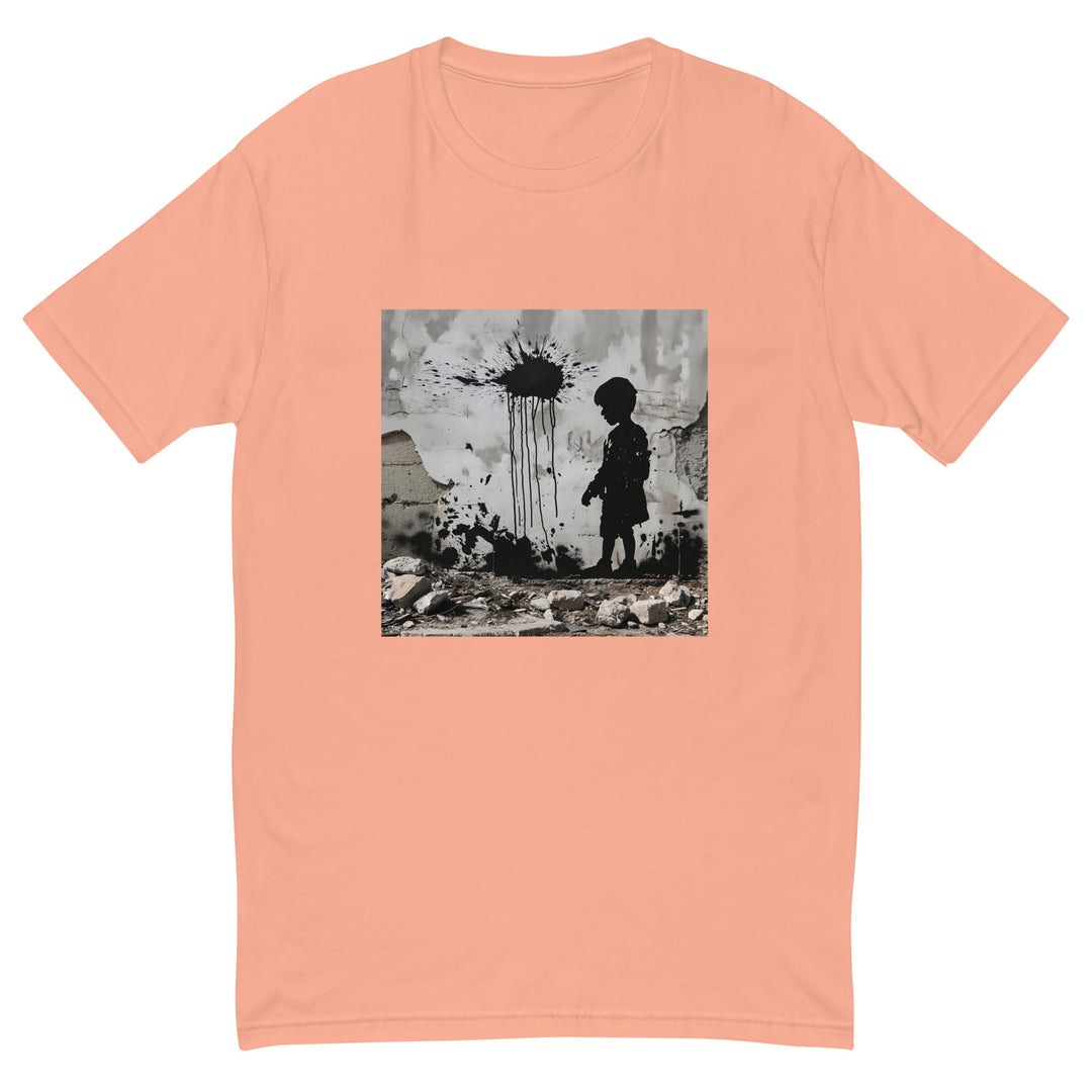 Palestine Wall - Short Sleeve T-shirt, Mens Fitted T Shirt Desert Pink