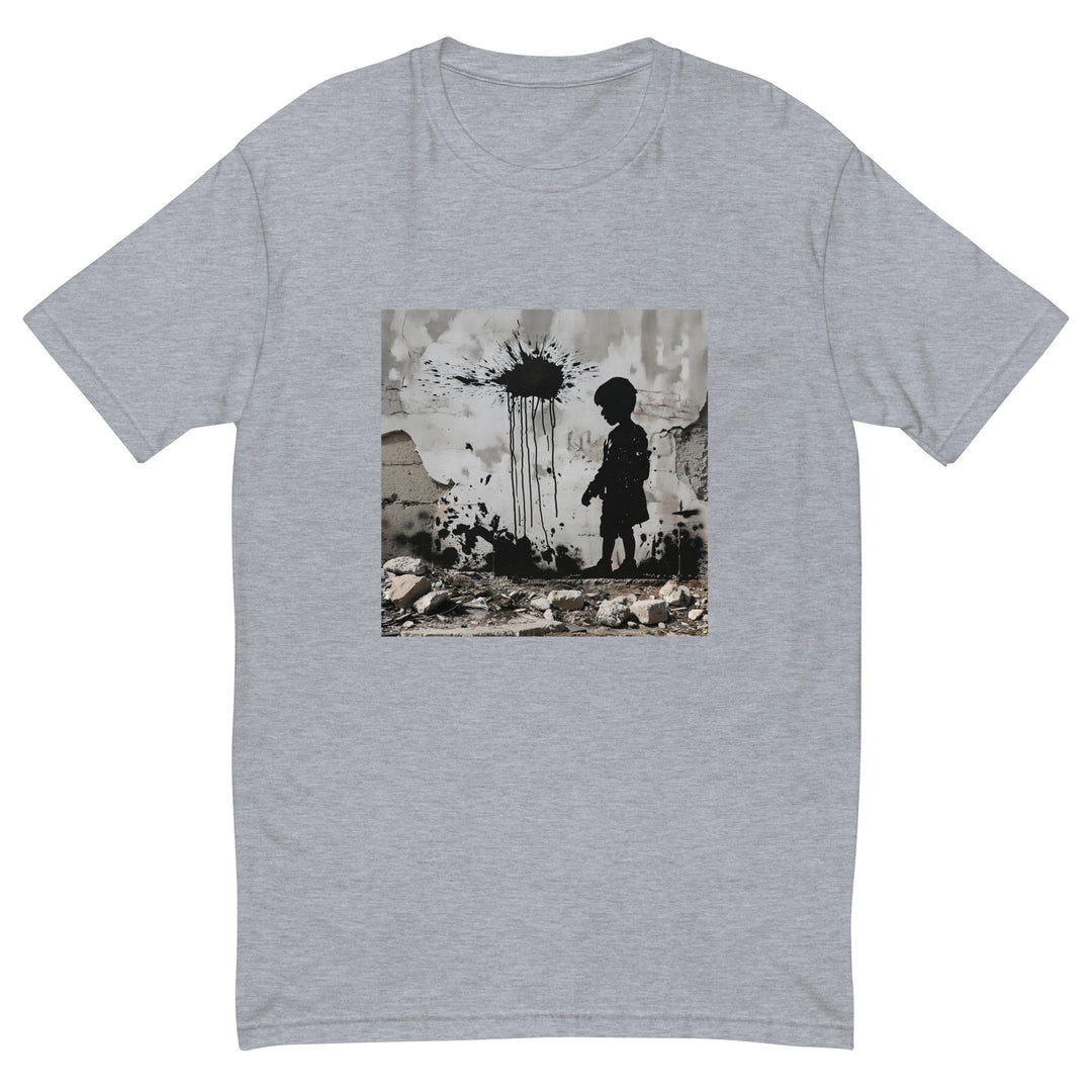 Palestine Wall - Short Sleeve T-shirt, Mens Fitted T Shirt Heather Grey
