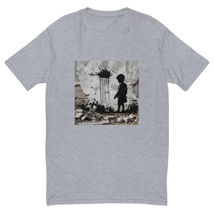 Palestine Wall - Short Sleeve T-shirt, Mens Fitted T Shirt Heather Grey