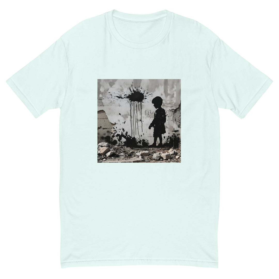 Palestine Wall - Short Sleeve T-shirt, Mens Fitted T Shirt Light Blue