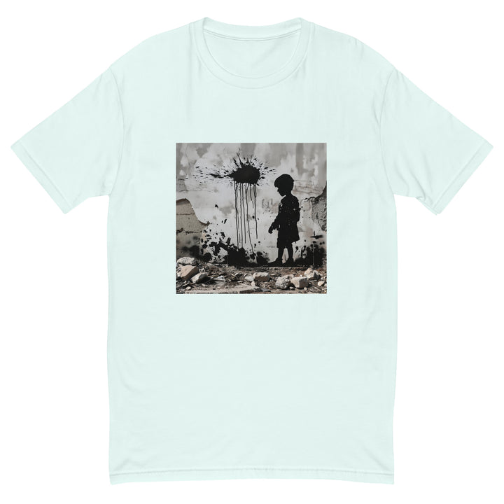 Palestine Wall - Short Sleeve T-shirt, Mens Fitted T Shirt Light Blue