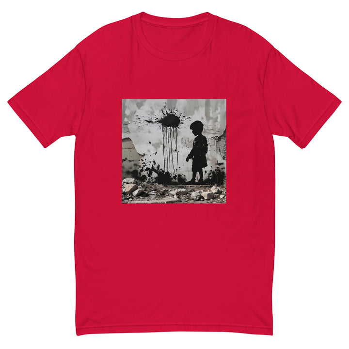 Palestine Wall - Short Sleeve T-shirt, Mens Fitted T Shirt Red