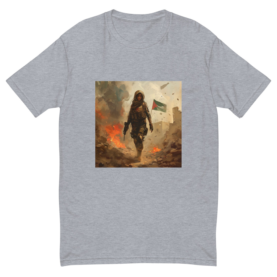 Resistance - Short Sleeve T-shirt, Mens Fitted T Shirt Heather Grey