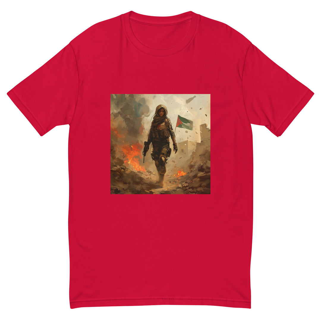 Resistance - Short Sleeve T-shirt, Mens Fitted T Shirt Red