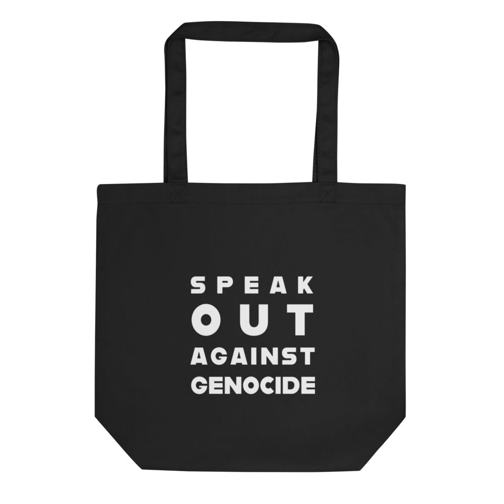 Speak Out Against Genocide - Eco Tote Bag, Eco Tote Bag Black