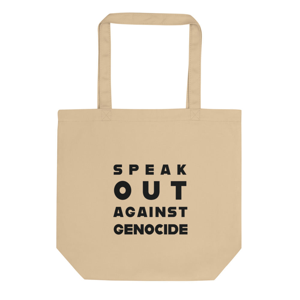 Speak Out Against Genocide - Eco Tote Bag, Eco Tote Bag Oyster