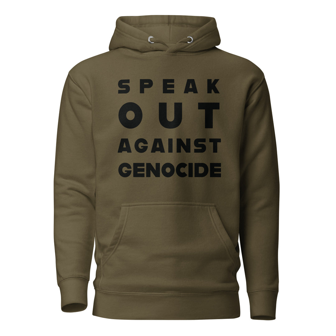 Speak Out Against Genocide - Men’s Hoodie, Military Green