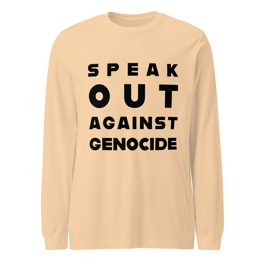 Speak Out Against Genocide - Men’s Long Sleeve Shirt, Sand Dune