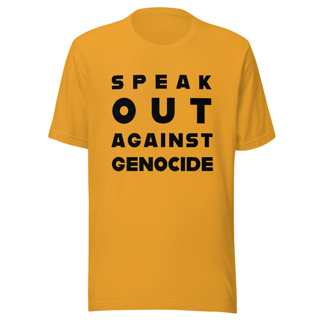 Speak Out Against Genocide - Men’s T-Shirt, T Shirt Mustard