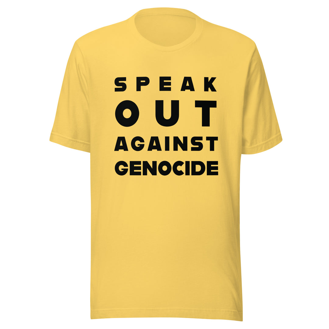 Speak Out Against Genocide - Men’s T-Shirt, T Shirt Yellow