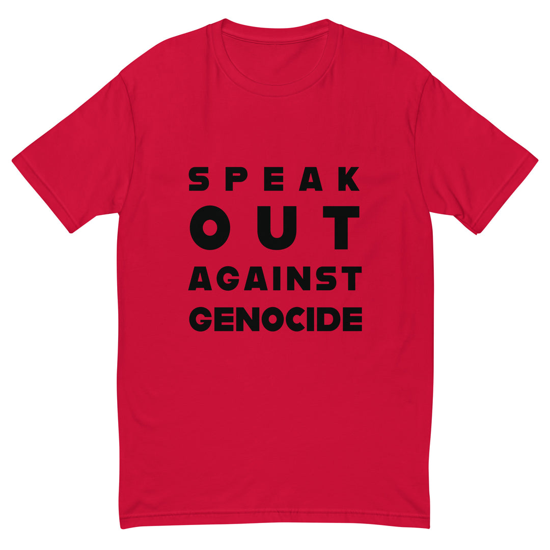 Speak Out Against Genocide - Short Sleeve T-Shirt, Mens Fitted T Shirt Red