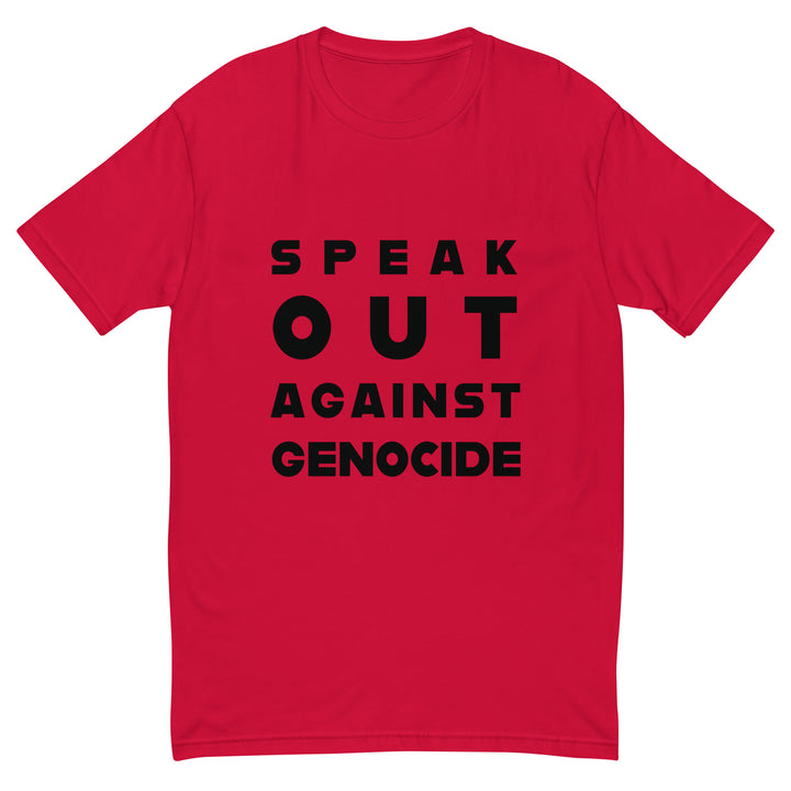 Speak Out Against Genocide - Short Sleeve T-Shirt, Mens Fitted T Shirt Red
