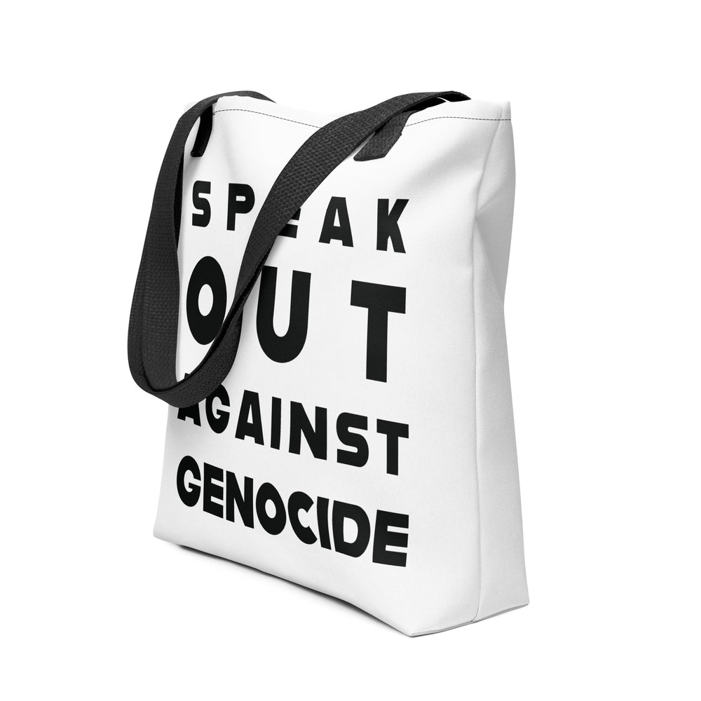 Speak Out Against Genocide - Tote Bag, Black 15x15