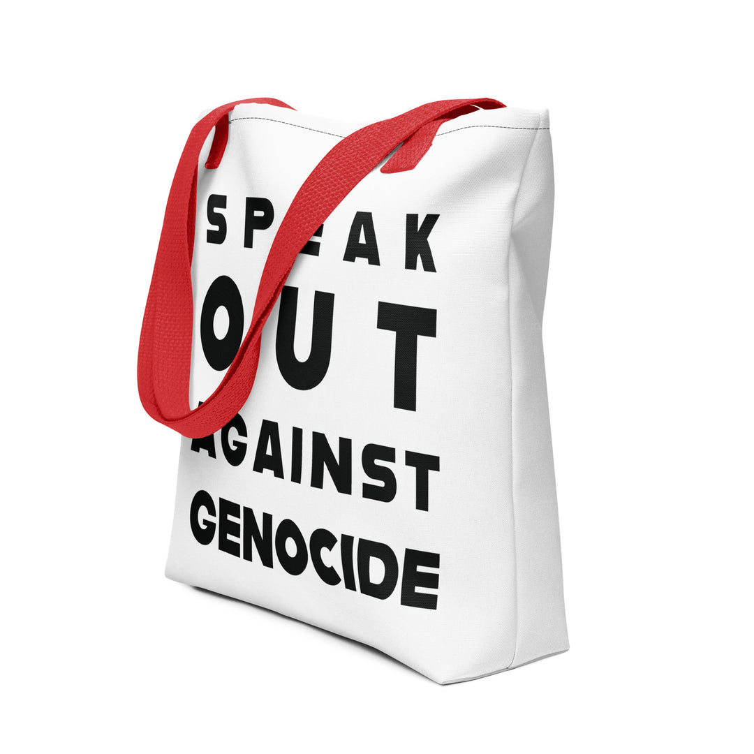 Speak Out Against Genocide - Tote Bag, Red 15x15