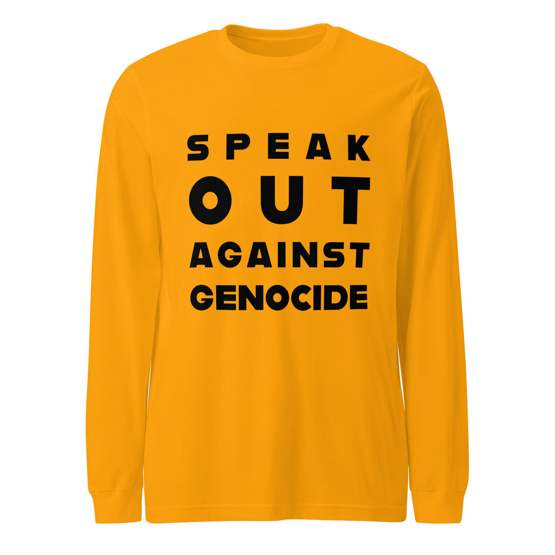 Speak Out Against Genocide - Women’s Long Sleeve Tee, Gold