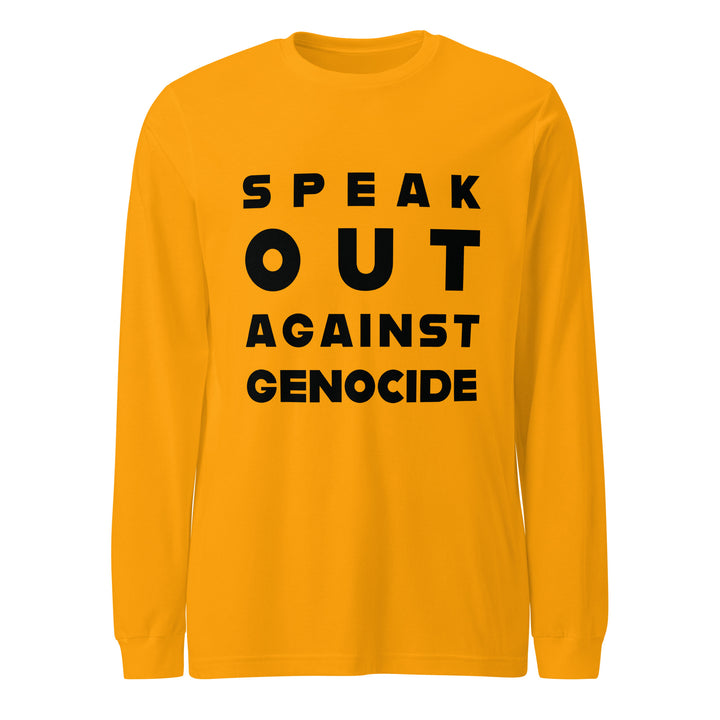 Speak Out Against Genocide - Women’s Long Sleeve Tee, Gold