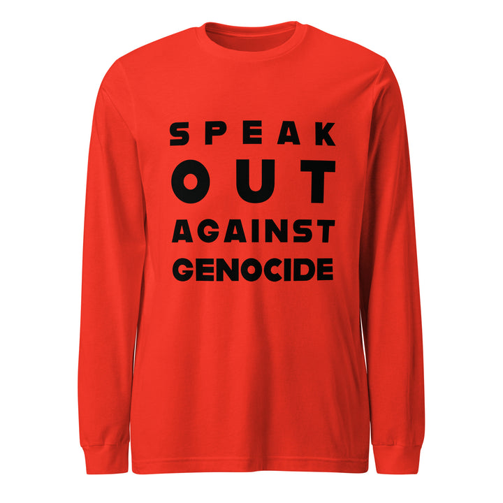 Speak Out Against Genocide - Women’s Long Sleeve Tee, Poppy