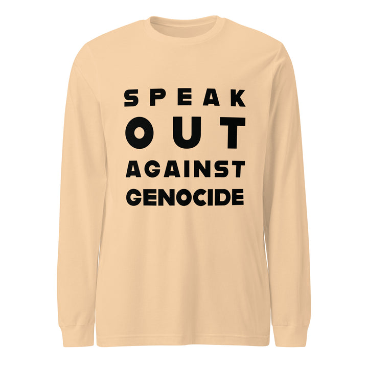 Speak Out Against Genocide - Women’s Long Sleeve Tee, Sand Dune