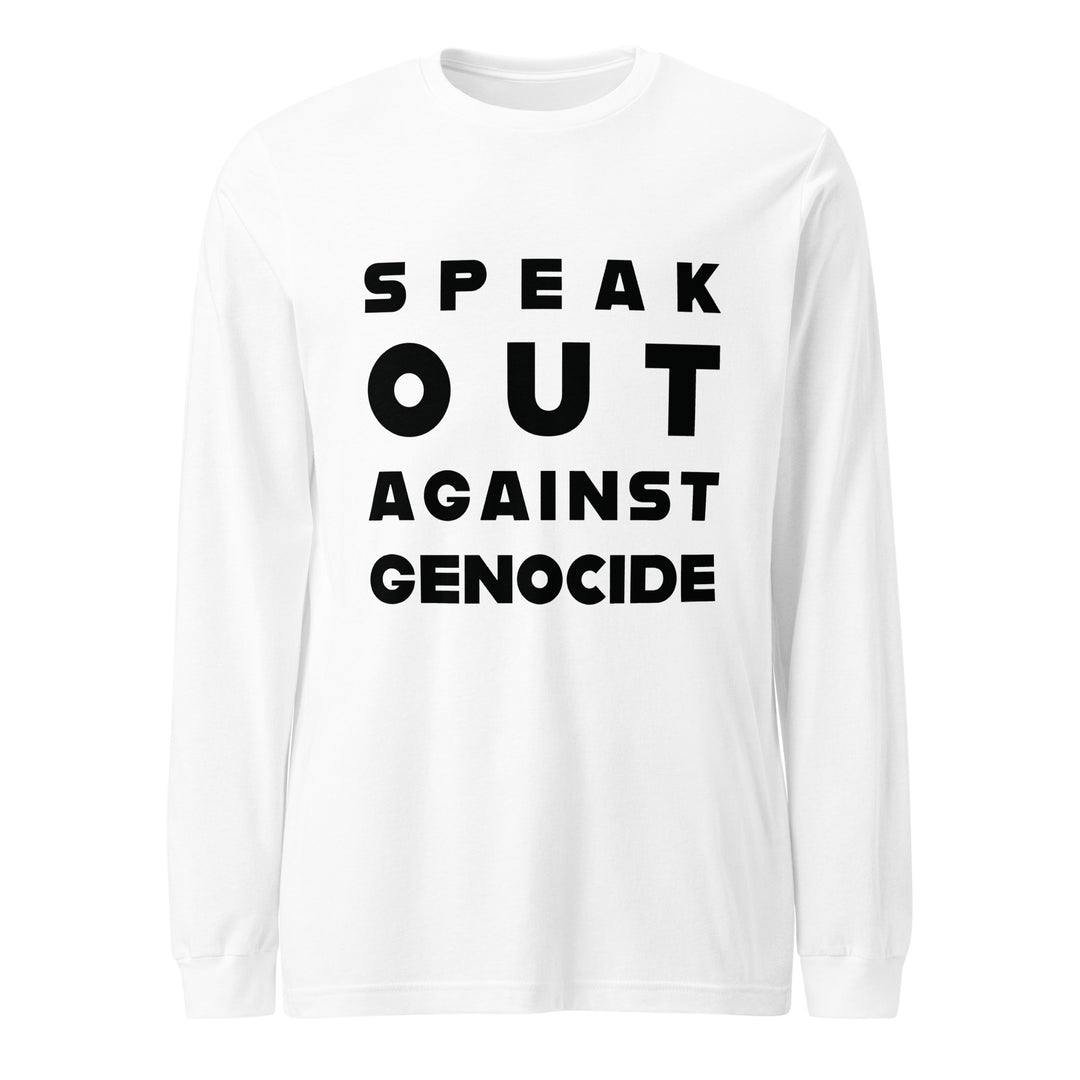 Speak Out Against Genocide - Women’s Long Sleeve Tee, White