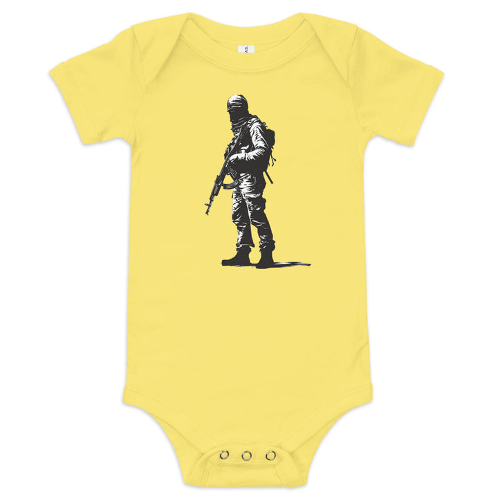 The Fighter - Baby Short Sleeve One Piece, Yellow