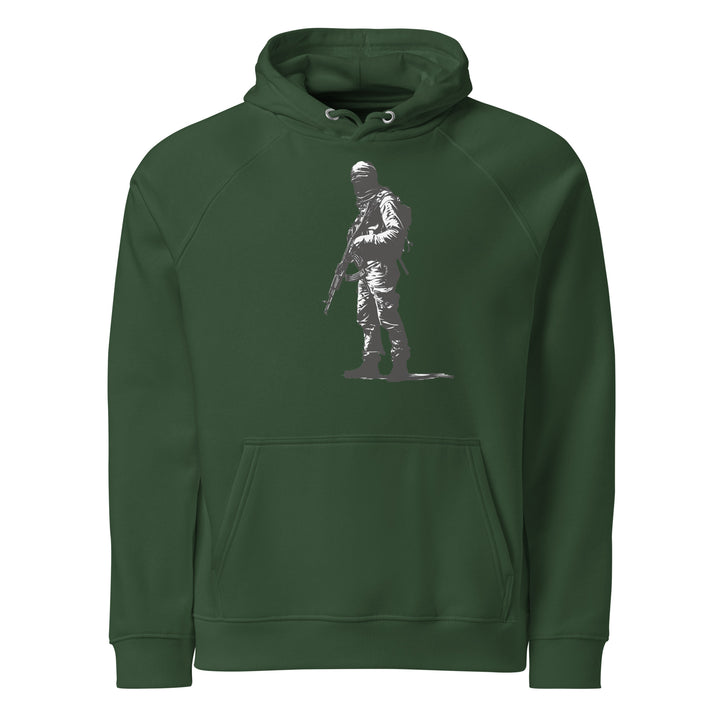 The Fighter - Men’s Eco Raglan Hoodie, Eco Raglan Hoodie Bottle Green