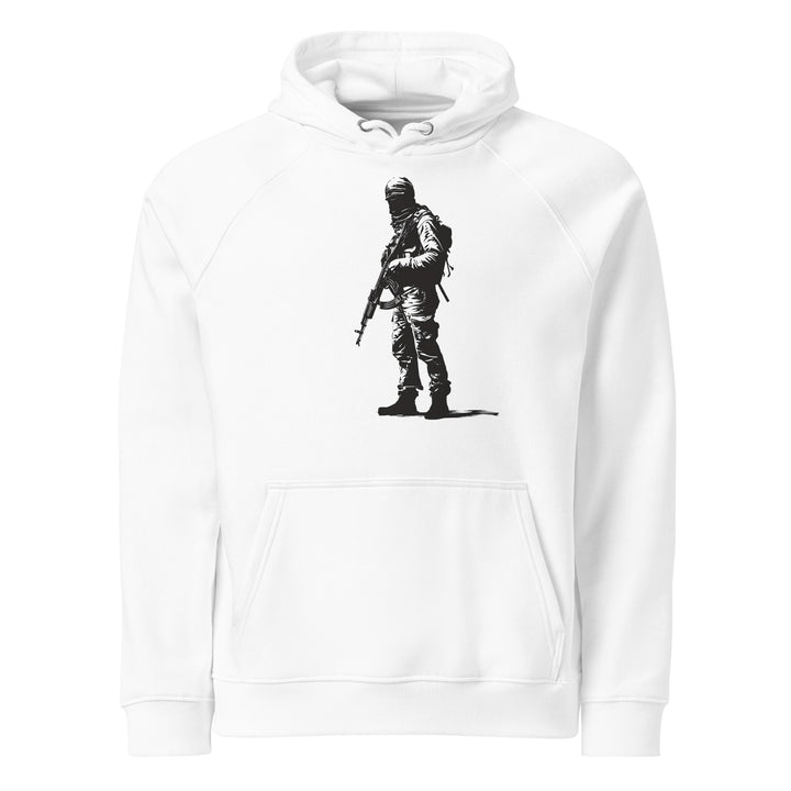 The Fighter - Men’s Eco Raglan Hoodie, Eco Raglan Hoodie White