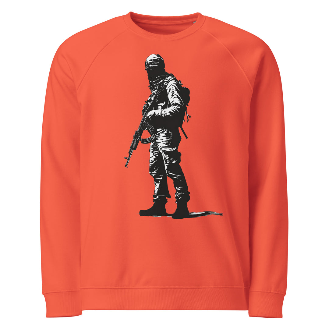 The Fighter - Men’s Organic Raglan Sweatshirt, Burnt Orange