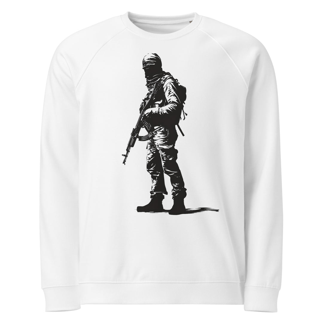 The Fighter - Men’s Organic Raglan Sweatshirt, White
