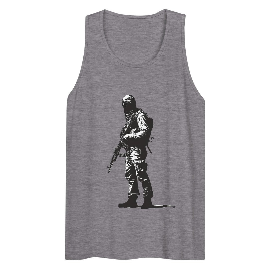 The Fighter - Men’s Premium Tank Top, Mens Premium Tank Top Athletic Heather